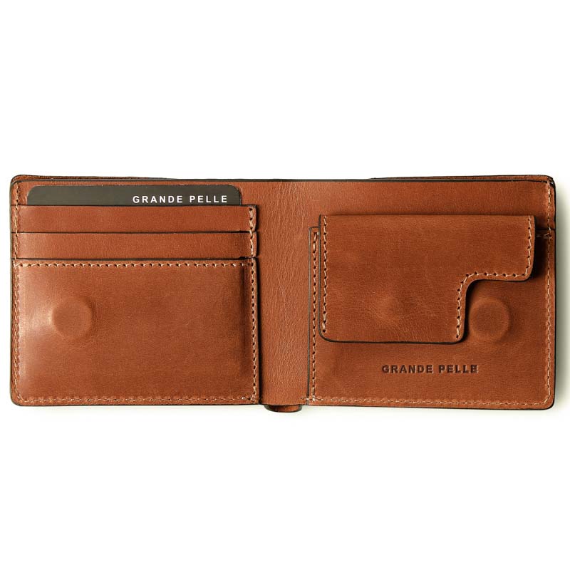 Leren billfold portemonnee muntgeld houder Magneetsluiting Grande Pelle